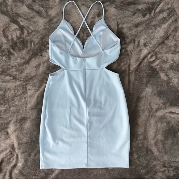 Blue Blush Cut Out Mini Dress - Large - Baby Blue - Picture 4 of 6